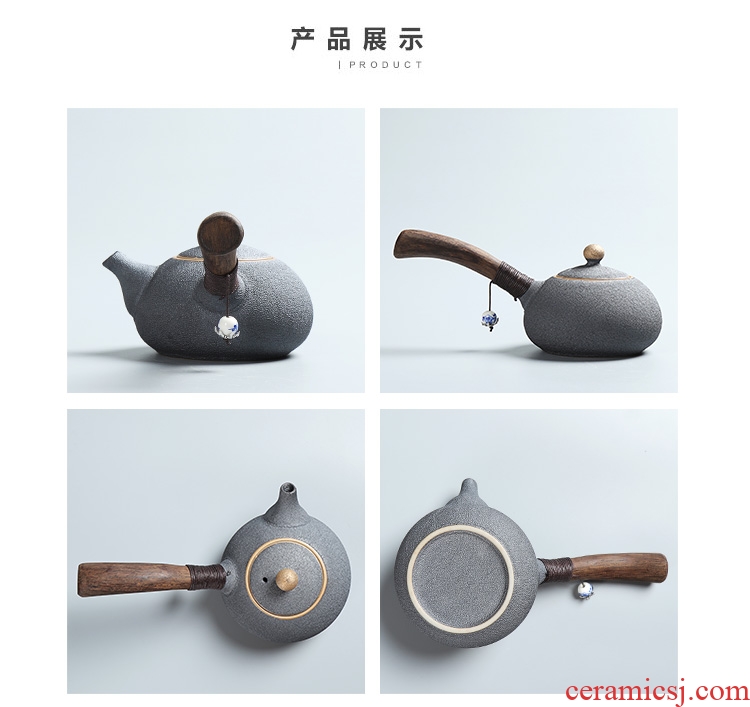 Side as the of your up kung fu tea set ceramic teapot single pot of ebony handle Side filtration pot of the pot of single pot