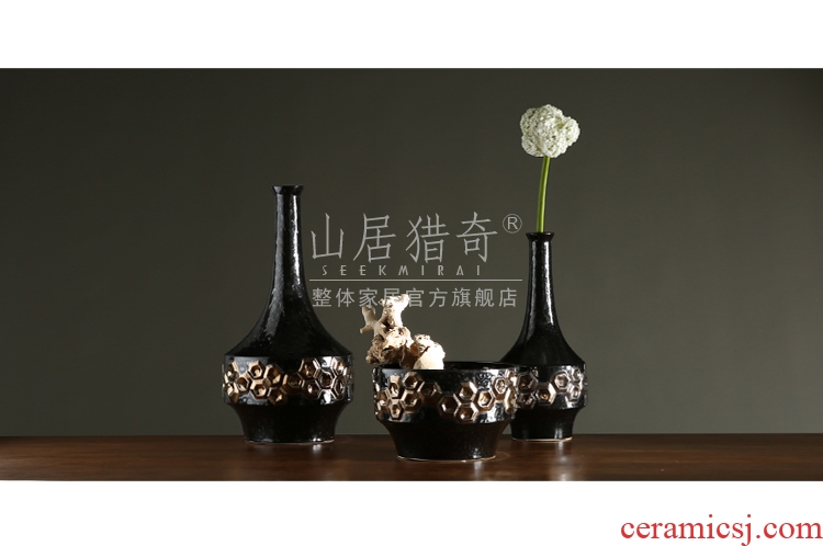 I and contracted big ceramic vase living room TV cabinet dry flower flower arranging flowers is small and pure and fresh household soft adornment - 541192483874