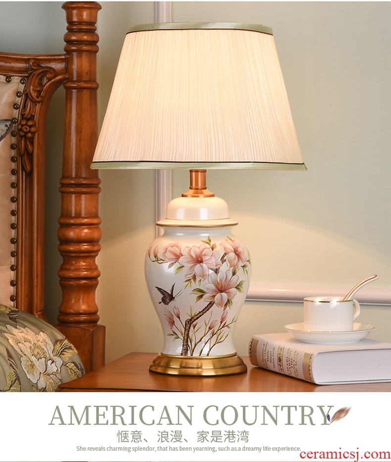 Robbie Australia Europe type desk lamp bedroom nightstand lamp creative American contracted sweet American adjustable warm light ceramic lamp