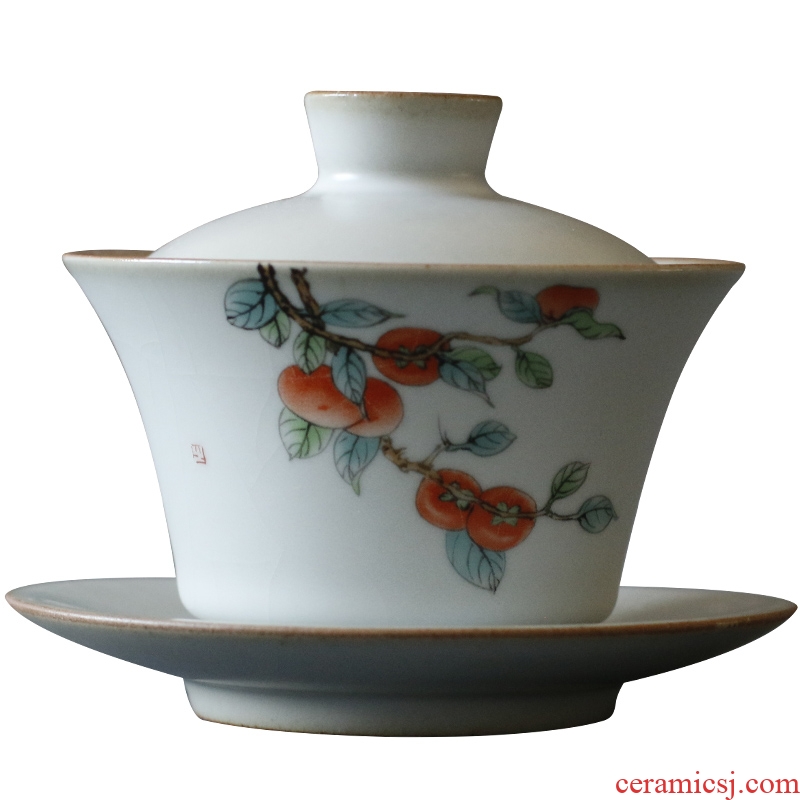 Open the slice serve tea which your kiln tureen Japanese porcelain cups three bowl ceramic household kung fu tea bubble