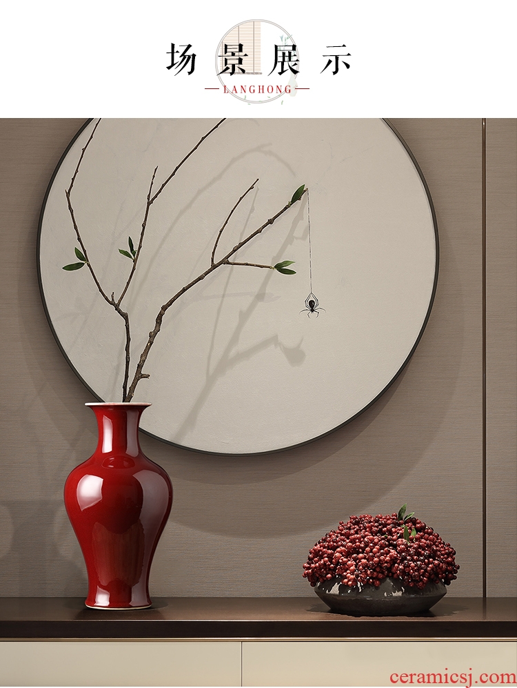 Scandinavian minimalist modern household white oval ceramic vase large sitting room flower arranging dried flowers, stylist place - 602659031815