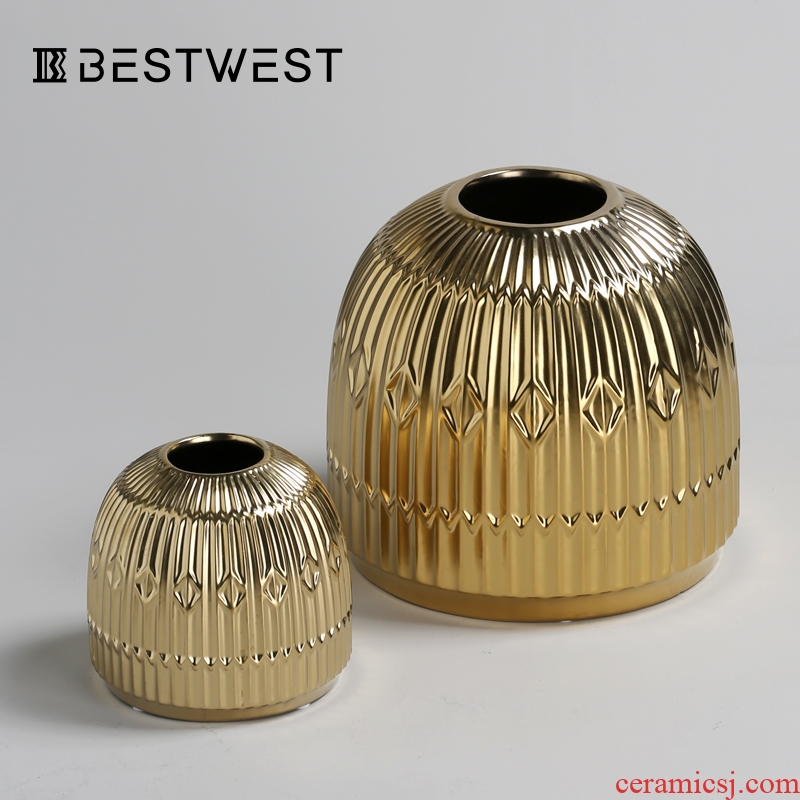 BEST WEST show ceramic vase furnishing articles creative living room hall light soft decoration decoration key-2 luxury hotel