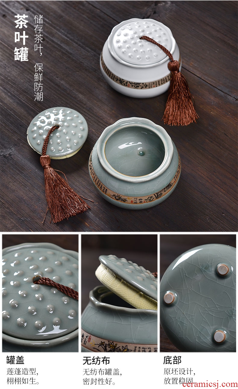 Tao blessing creative ceramic kung fu tea set suits your kiln household kunfu tea elder brother kiln on the teapot tea sets