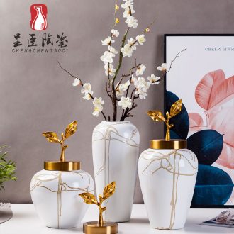 Jingdezhen new European - style decorative furnishing articles hotel example room living room TV cabinet mesa porch vases, flower decoration