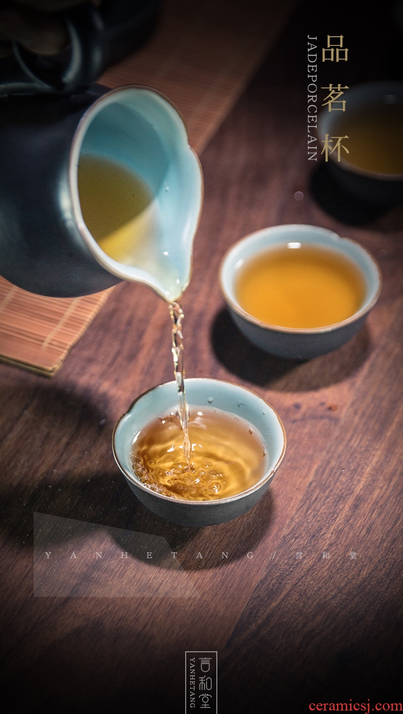 Ceramic cups and hall kung fu tea set small sample tea cup tea tasting tea cup single cup, the tea taking master CPU
