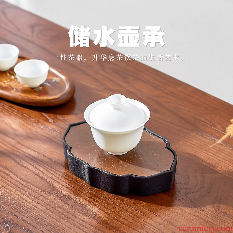 Qiu childe Japanese pot bearing ceramic water dry plate of kung fu tea tea tray mat tray filling pot a pot of tea tray
