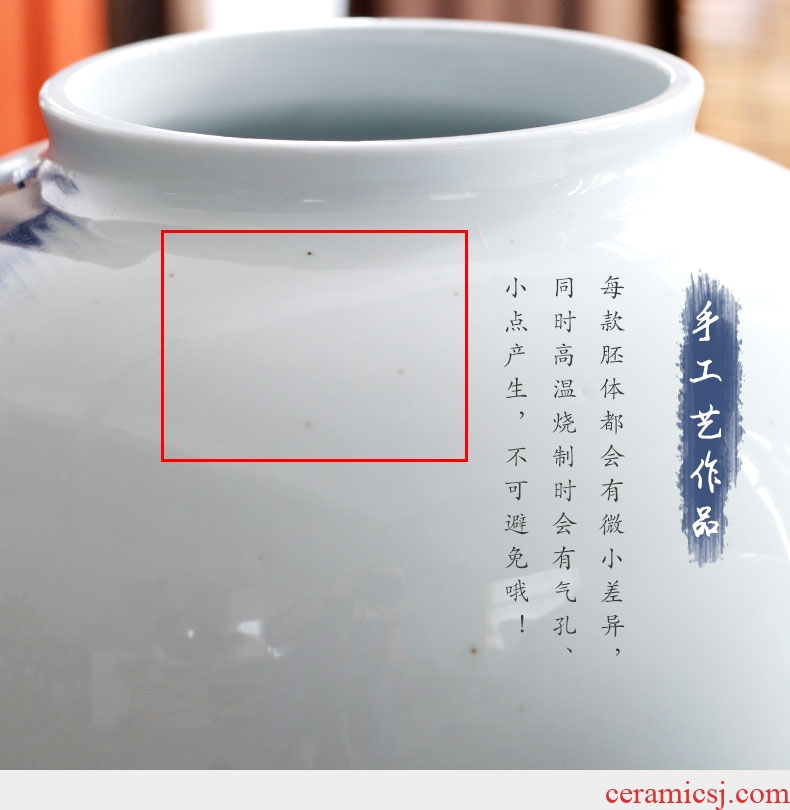 Chinese red Jin Fu porcelain of jingdezhen ceramic vase of large festive wedding sitting room big furnishing articles 1.2 2 m - 602877443498
