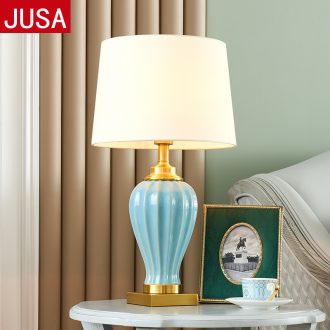 Full American cooper bedroom nightstand lamp ceramic creative restoring ancient ways is a warm home sitting room decorate the study desk lamp
