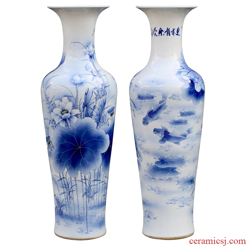 Jingdezhen blue and white porcelain painting more than year after year of large vases, home furnishing articles I and contracted sitting room adornment