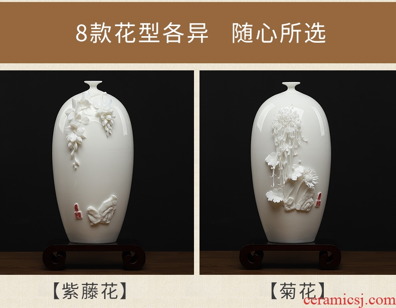 Oriental home furnishing articles new Chinese flower arranging porcelain clay ceramic vase living room TV cabinet rich ancient frame ornaments
