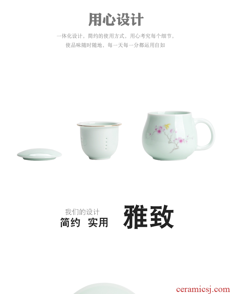 Thyme kung fu tang ceramics terms filter cup office ultimately responds a cup of contracted household porcelain cup with cover couples