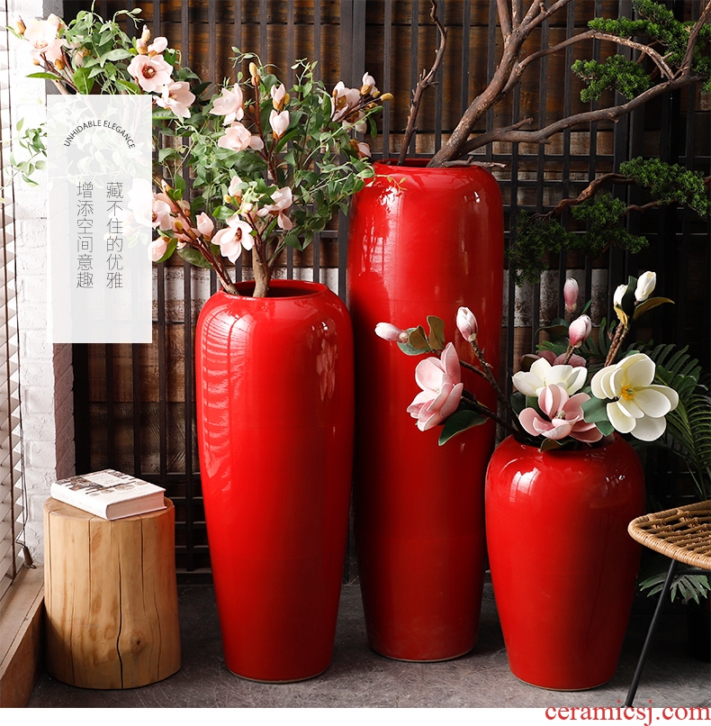 Jingdezhen ceramics vase large sitting room place flower arrangement of Chinese style household wine porch decoration TV ark - 559729067698