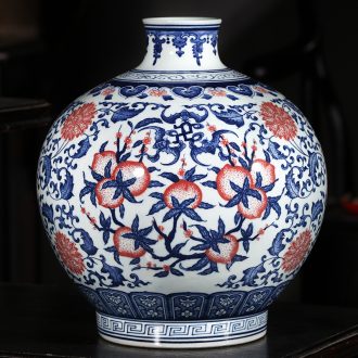 Jingdezhen ceramics hand - made antique blue and white porcelain vases, flower arranging new classical Chinese style household decorations furnishing articles