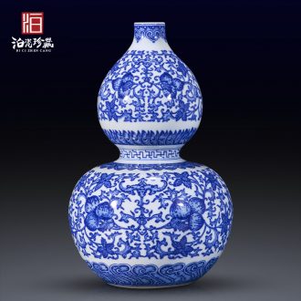 Jingdezhen blue and white antique ceramics lucky bamboo flowers in new Chinese style porch sitting room home decoration vase furnishing articles