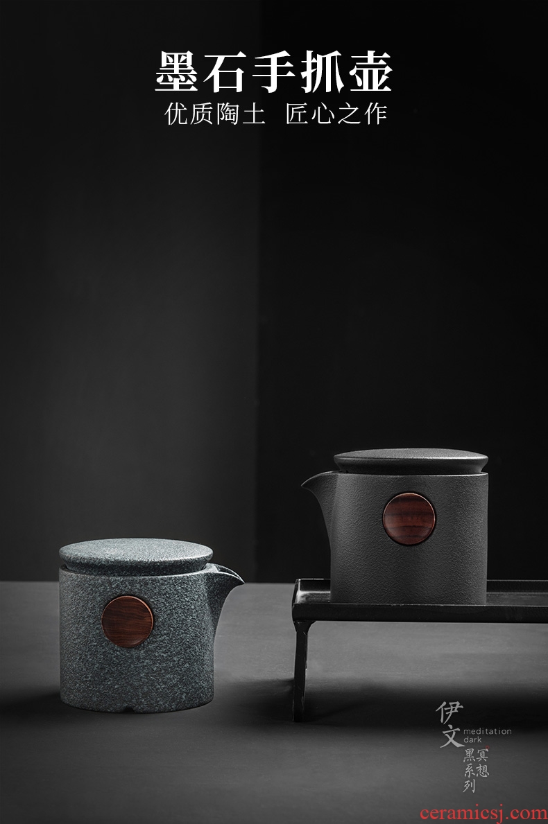 Even Japanese ceramic teapot household contracted hand grasp pot of kung fu tea tea, Japanese single pot filtering pot