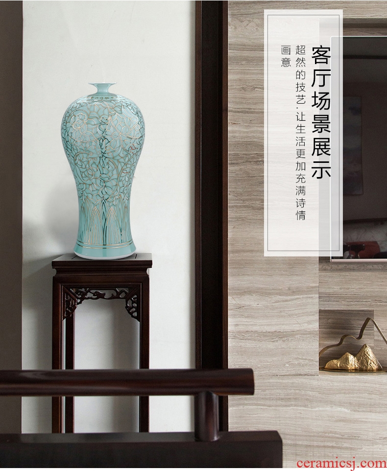 Jingdezhen ceramics China red peony of large vases, flower arranging TV ark adornment of I sitting room place - 602758070166