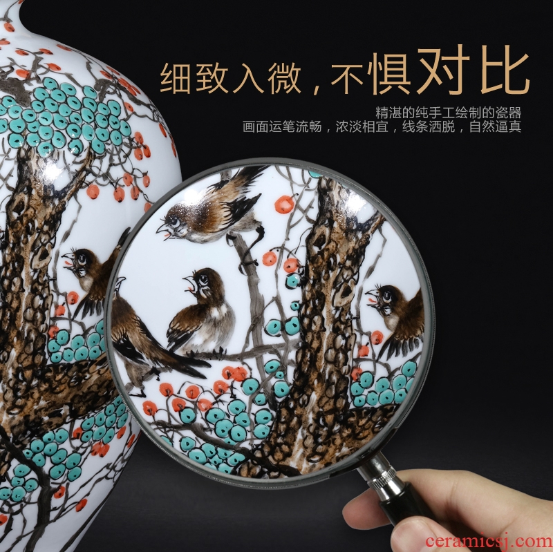 Cixin qiu - yun hand-painted enamel vase of jingdezhen ceramics new Chinese style living room TV cabinet rich ancient frame decorative furnishing articles