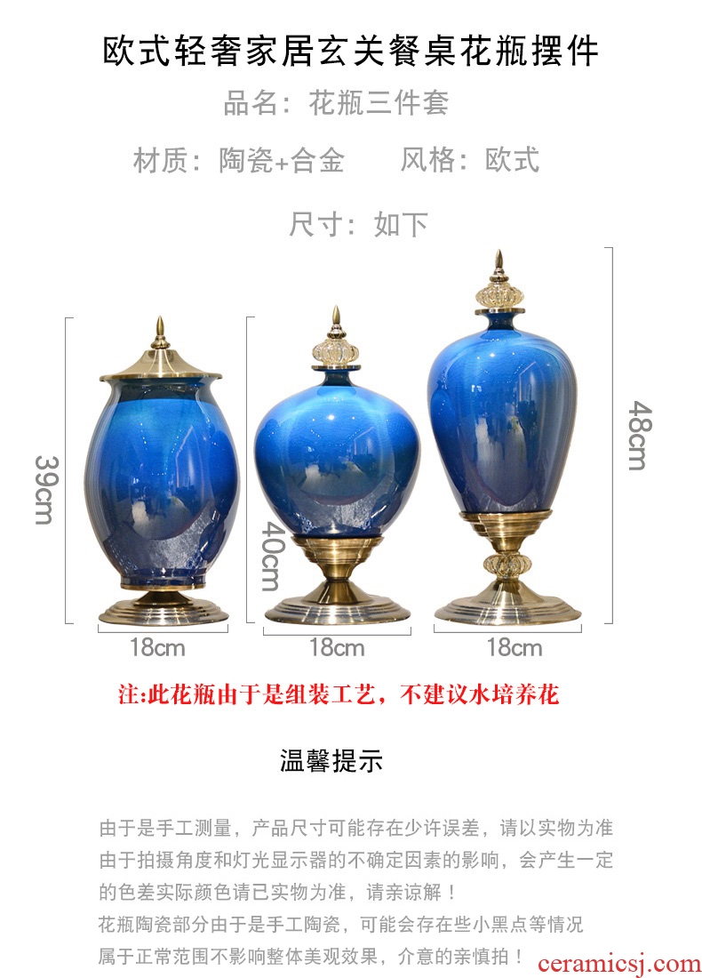 Jingdezhen ceramics famous hand-painted enamel vase furnishing articles large sitting room porch decoration of Chinese style household - 570108712178