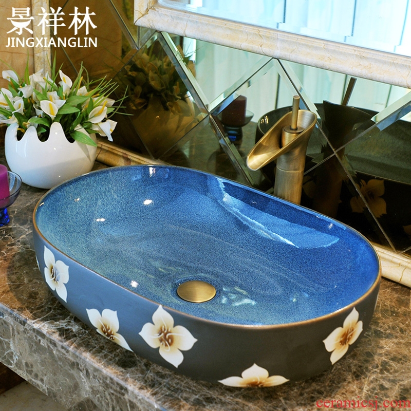 Basin ceramic art Basin of oval table Europe type restoring ancient ways more Basin Basin bathroom hand wash Basin