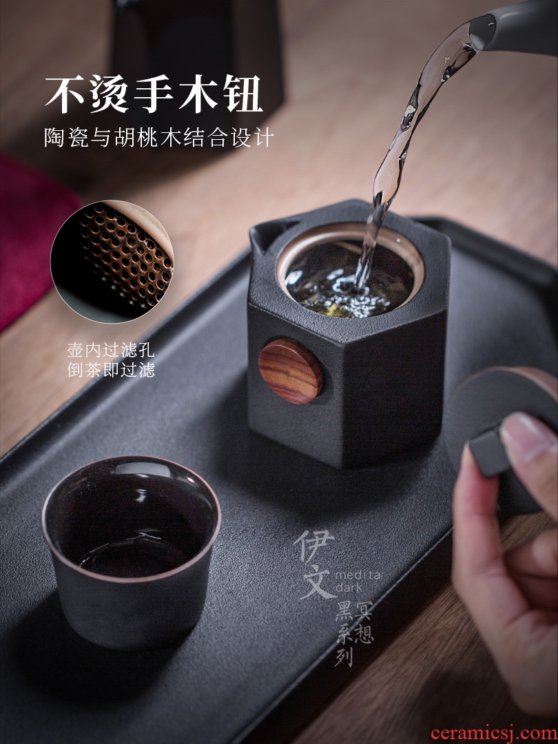 Evan six - party teapot Japanese ceramic creative filtering pot of kung fu tea tea tea, household single pot
