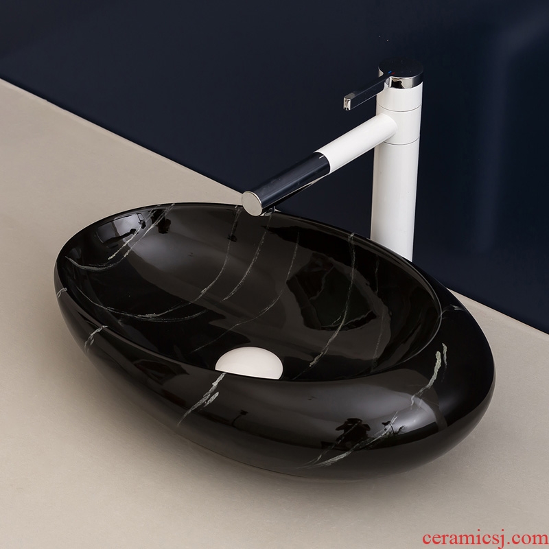 Stage basin balcony home for wash basin ceramic bathroom sinks Nordic contracted the sink basin, black and white