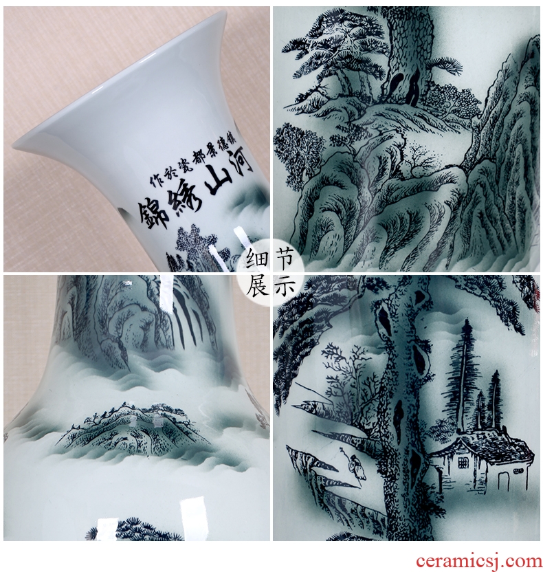 Jingdezhen ceramics archaize the ancient philosophers figure large vases, classical Chinese style living room home decoration furnishing articles wedding gift - 529165900502