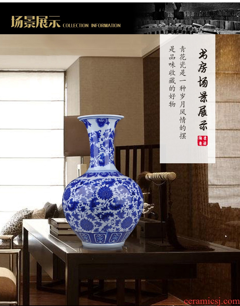 Ground vase large white living room the dried flower art I household coarse pottery Chinese ceramic POTS villa furnishing articles - 41957125026
