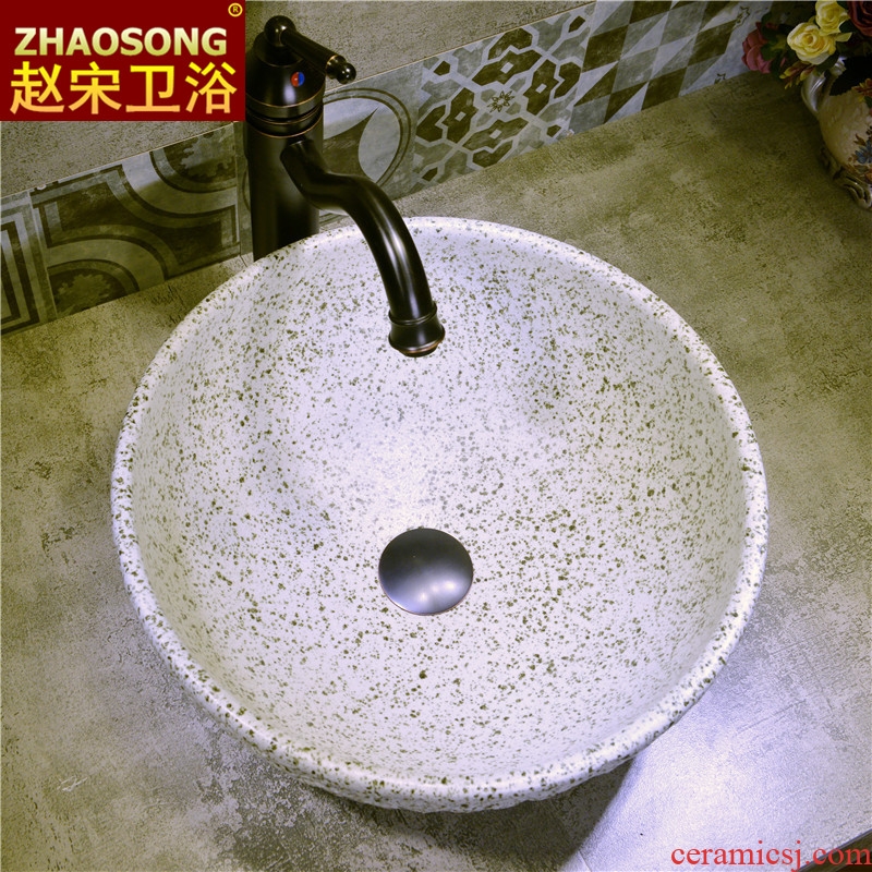 Jingdezhen ceramic art on the stage basin bathroom creative restoring ancient ways round the sink on the basin that wash a face large 40 cm