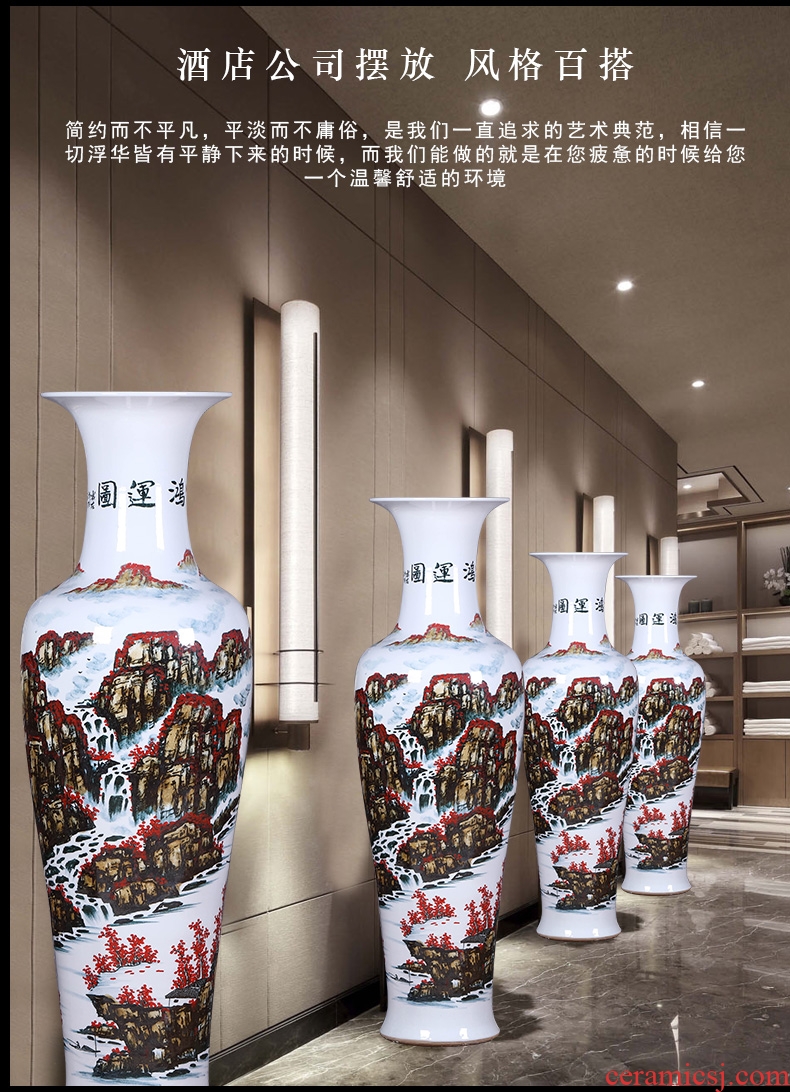 Jingdezhen ceramic vase of large sitting room dry flower decoration flower arranging furnishing articles of Chinese style restoring ancient ways pottery porcelain pot - 589722418624