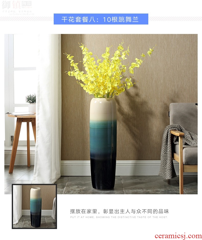 Jingdezhen ceramic painting the living room the French antique blue and white porcelain vase qingming festival furnishing articles furnishing articles - 595227710745 hotel decoration