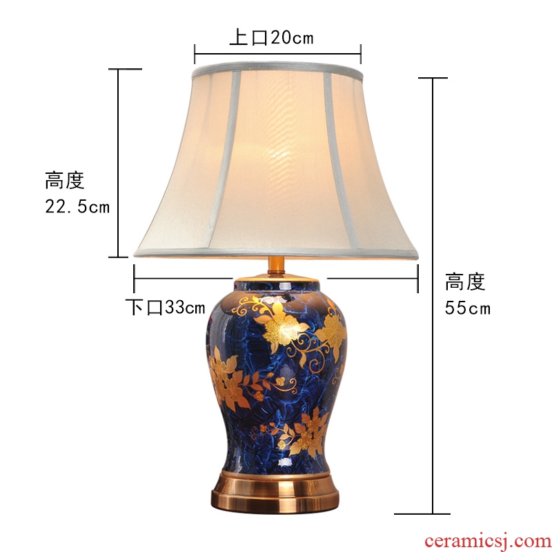 American ceramic desk lamp restoring ancient ways of classical key-2 luxury atmosphere contracted sitting room bedroom modern archaize cloth art adornment lamp