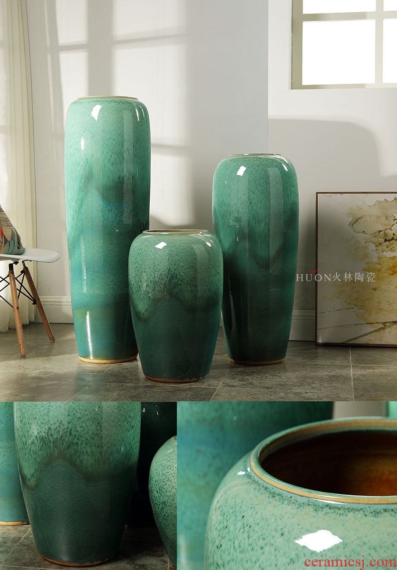 Contracted and modern new Chinese pottery vase home furnishing articles hotel club house sitting room porch flower arrangement - 583504629295