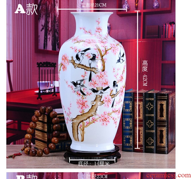 Continuous grain of jingdezhen ceramics hand - made vases sitting room home decoration handicraft furnishing articles for wedding taking