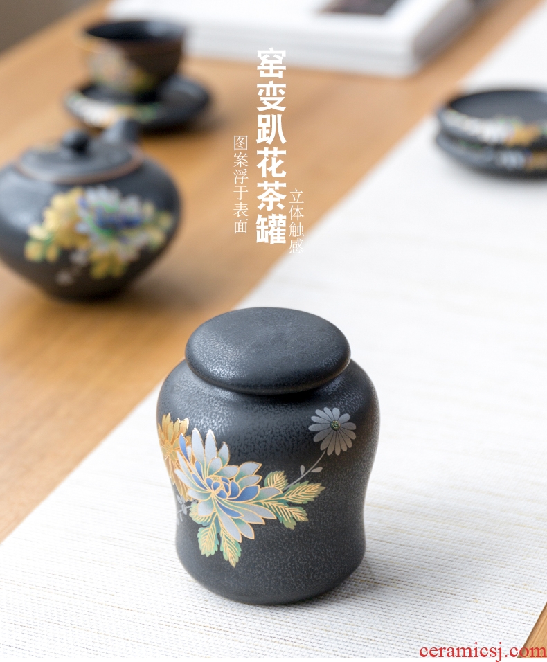 Ceramic kung fu tea caddy fixings seal home tea box of goods can of pu 'er tea pot mini POTS