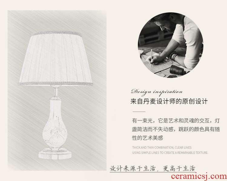 Contracted ceramic table lamps and lanterns of bedroom the head of a bed American romantic and warm light much creative study adornment marriage room living room