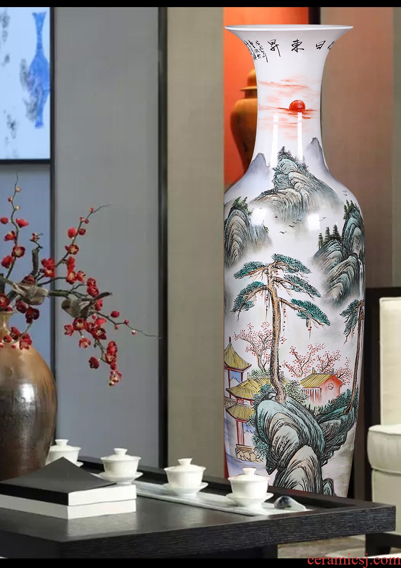 Contracted and I jingdezhen ceramic dry flower of large vase restoring ancient ways furnishing articles sitting room flower arranging flowers, checking pottery - 599191503176