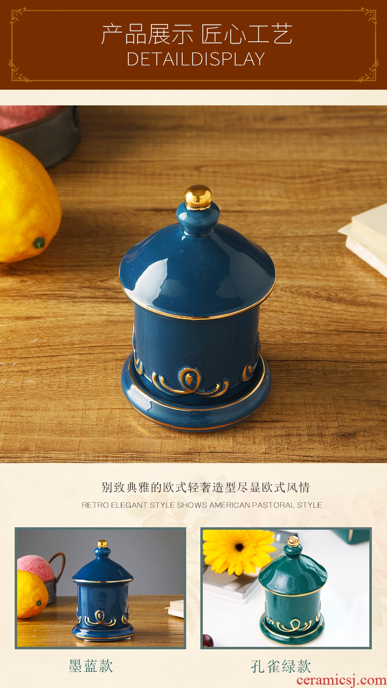 European ceramic toothpicks extinguishers individuality creative fashion household toothpick box of toothpicks can swab box to receive and the living room