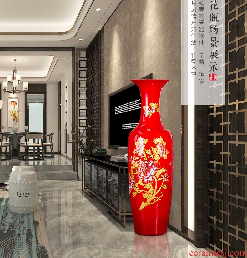 Jingdezhen ceramic floor big vase archaize jin rust was sitting room place of blue and white porcelain hotel decoration - 42450081711