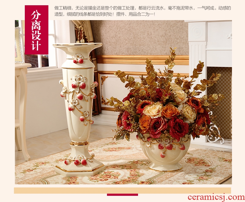 Jingdezhen ceramic large Chinese red red glazed pottery porcelain vases manual archaize lang glaze porcelain flower arranging furnishing articles - 603117594288