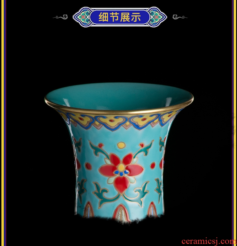 Jingdezhen ceramics vase hand - made antique blue and white porcelain large flower arrangement sitting room adornment of Chinese style household furnishing articles - 572664062591
