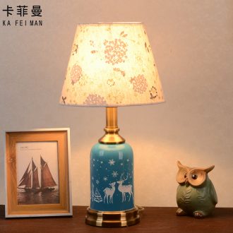 American contracted ceramic desk lamp bedroom home warm and romantic wedding room European - style Nordic ins girl bedside lamp