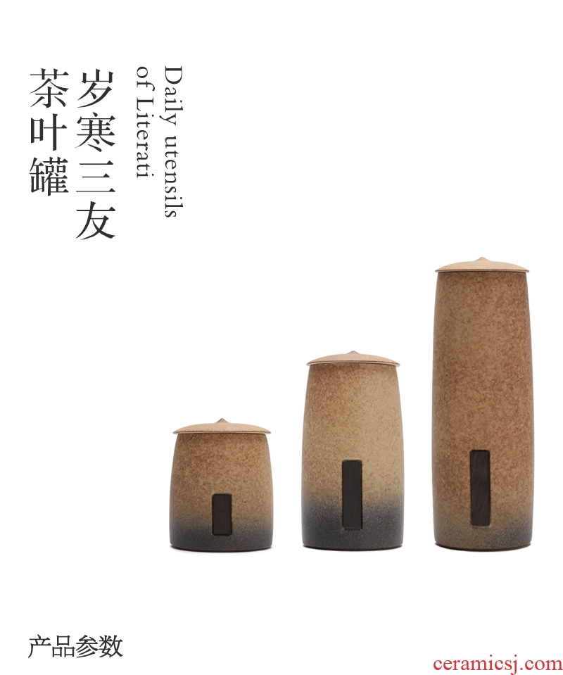 Million kilowatt/hall ceramic tea pot breathable moisture storage tanks portable tea caddy receive a jar of poetic age