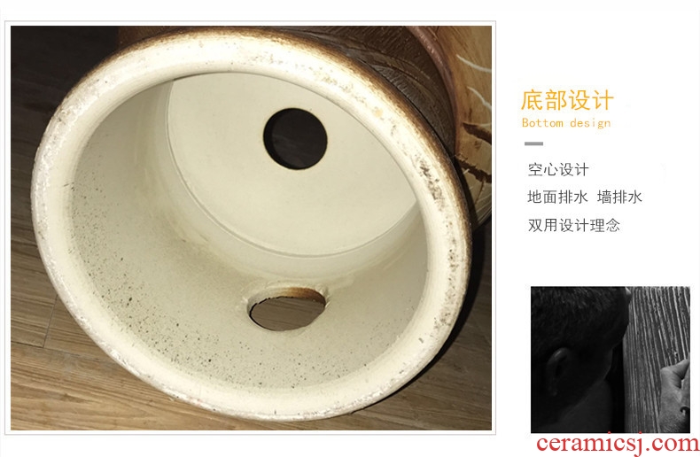 Jingdezhen retro conjoined trumpet mop pool toilet miniature mop pool northern wind mop pool trough the balcony