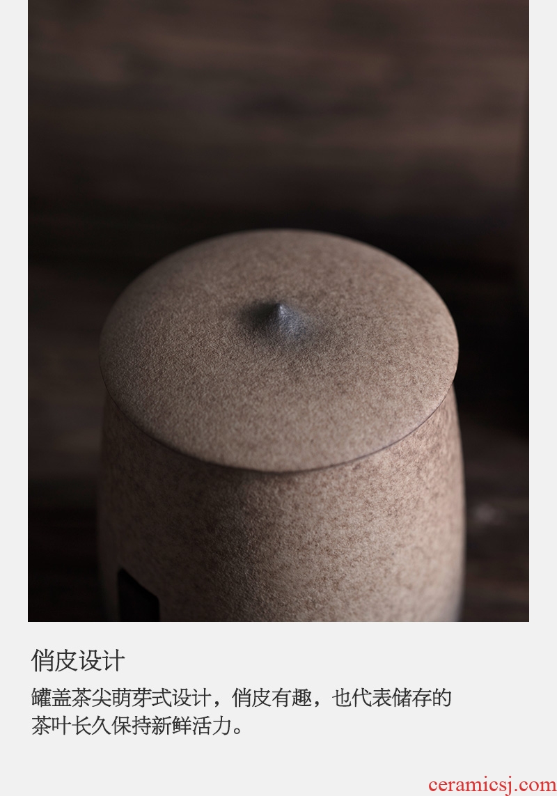 Million kilowatt/hall ceramic tea pot breathable moisture storage tanks portable tea caddy receive a jar of poetic age