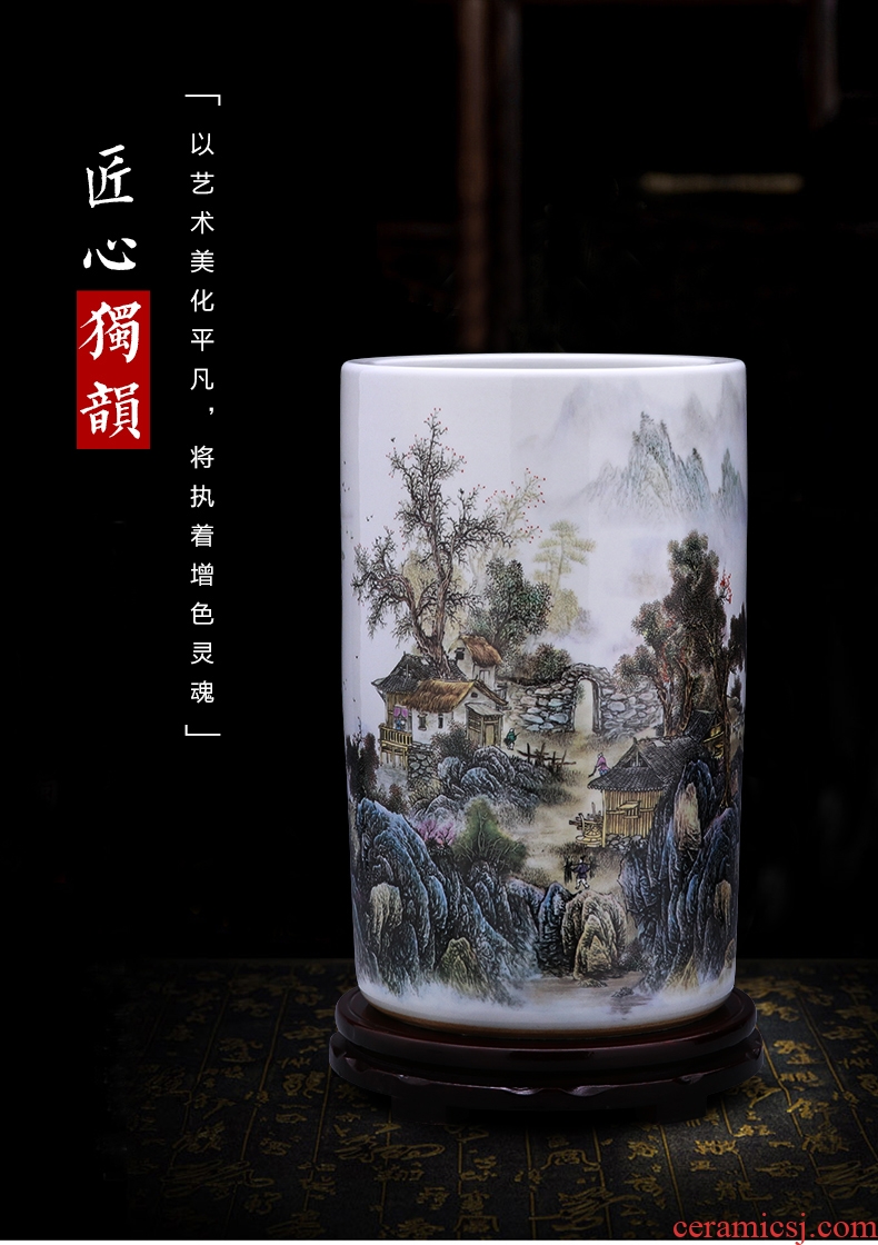 Jingdezhen ceramics red bottle gourd vases large new living room TV cabinet decoration of Chinese style household furnishing articles - 600253447311