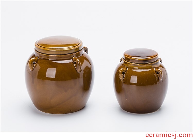 Earthenware jar pickle jar jar of pickles ceramic seal tank kitchen storage tank salt pot seasoning jar of household