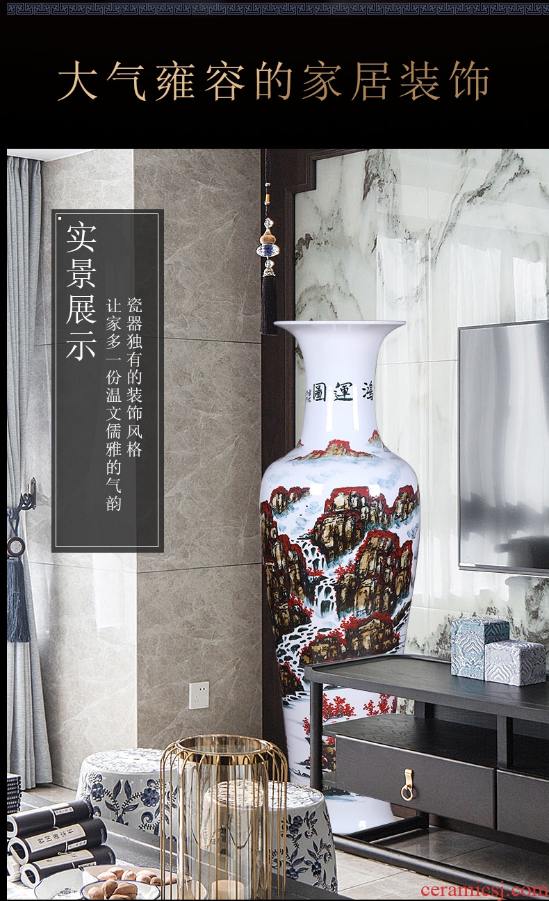 Jingdezhen ceramic celebrity master hand draw more than jiangshan jiao large vases, home decoration villa hotel furnishing articles - 589722418624