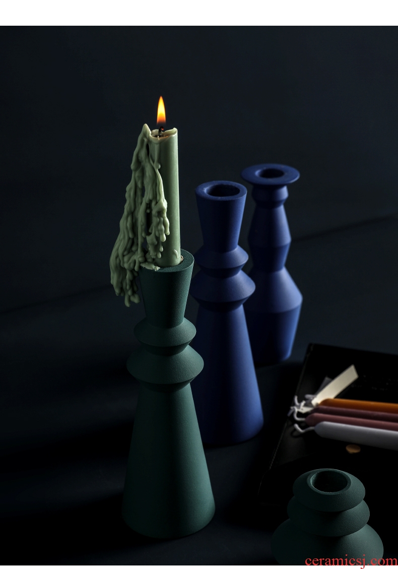 Designer ceramic candlestick romantic wedding party smoke - free home long candles example room decoration Nordic furnishing articles