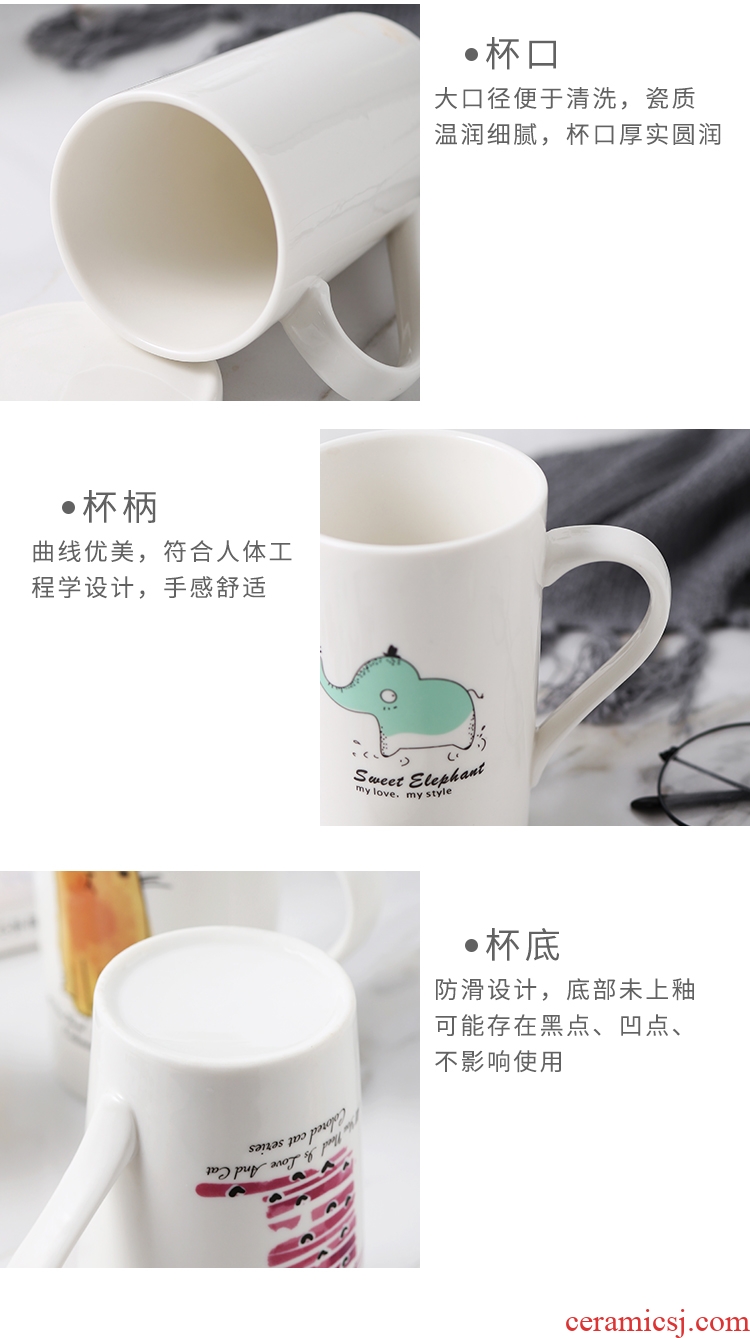 New separation of tea cups with filtering cup office contracted lovely ceramic mug with spoon set