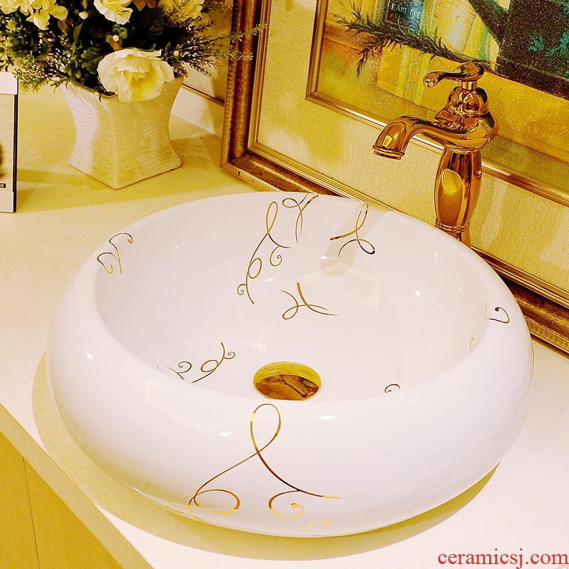 The stage basin ceramic art simple lines toilet lavabo Europe type circular lavatory basin basin